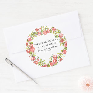 Pretty Red Pomegranate Return Address Label
