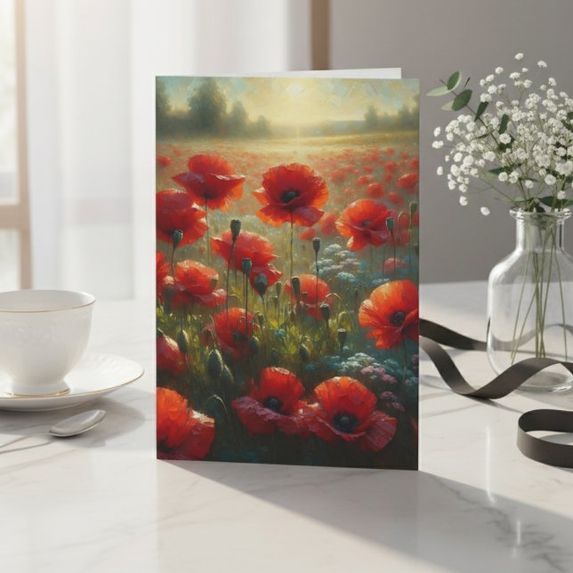 Pretty Red Poppy Field | Birthday Card (Creator Uploaded)