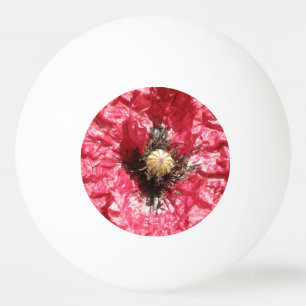 Pretty Red Poppy Flower Macro Ping Pong Ball