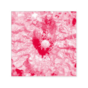 Pretty Red Poppy Flower Macro Self Inking Stamp