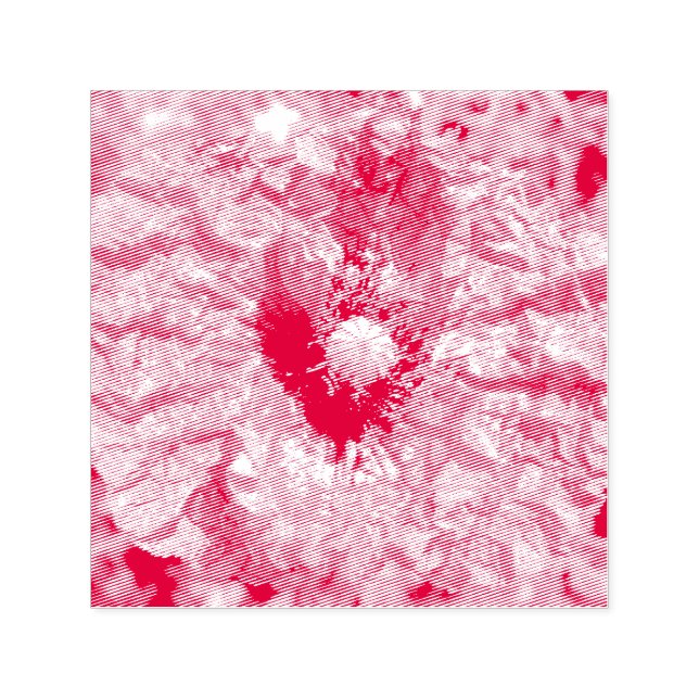 Pretty Red Poppy Flower Macro Self Inking Stamp (Design)