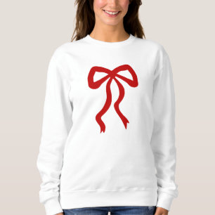 Pretty Red Ribbon Bow Festive  Sweatshirt