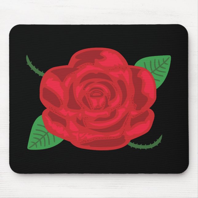 Pretty Red Rose Mouse Mat (Front)