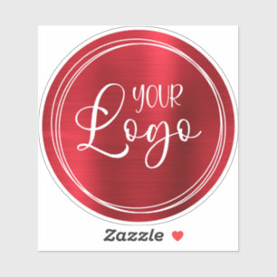 Pretty Red Rose Ombre Foil White Logo
