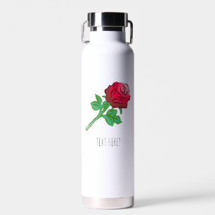Pretty Red Rose Water Bottle