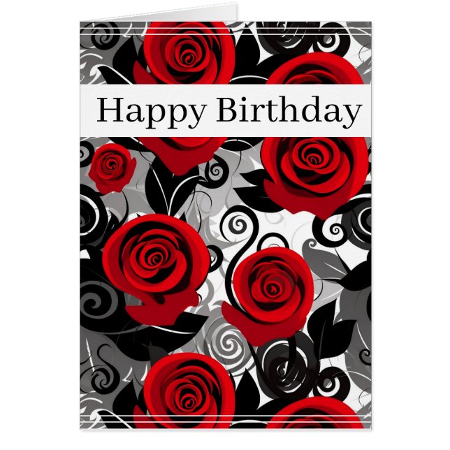 Pretty Red Roses Greeting Card (Front)