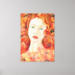 Pretty Redhead Green Eyed Woman Canvas Print