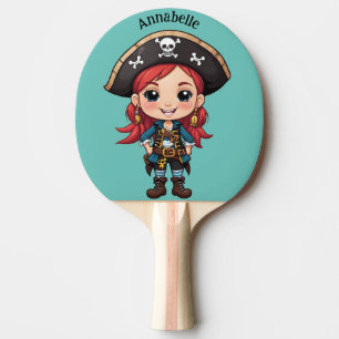 Pretty Redhead Pirate Ping Pong Personalise Paddle