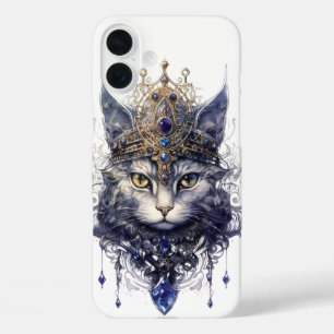 PRETTY REGAL HALLOWEEN WITCHY CAT FACE iPhone 16 PLUS CASE