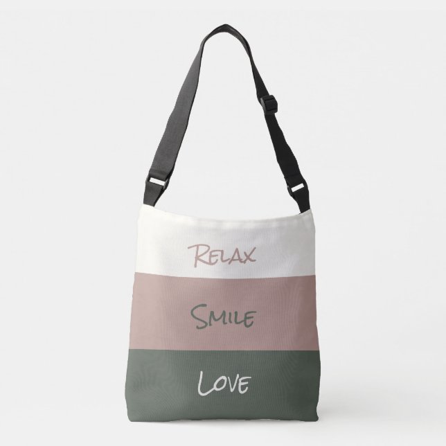 Pretty Relax Smile Love Cross Body Tote Bag (Front)