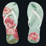 Pretty Retro Flower Bridesmaid Wedding Chintz Flip Flops<br><div class="desc">Matching Bridesmaid, Matron of Honour Bridal Party Flip Flops for an outdoor, garden or beach wedding. No hurting feet, and sets the mood for the entire wedding. Modern, pretty retro flower stylised peonies in bright fresh colours especially perfect for Spring or Summer weddings. This Wedding Invitation Set or Collection is...</div>