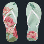 Pretty Retro Flower Bridesmaid Wedding Chintz Flip Flops<br><div class="desc">Matching Bridesmaid, Matron of Honour Bridal Party Flip Flops for an outdoor, garden or beach wedding. No hurting feet, and sets the mood for the entire wedding. Modern, pretty retro flower stylised peonies in bright fresh colours especially perfect for Spring or Summer weddings. This Wedding Invitation Set or Collection is...</div>