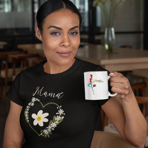 Pretty Retro Flowers Heart Happy Face Spanish Mama T-Shirt