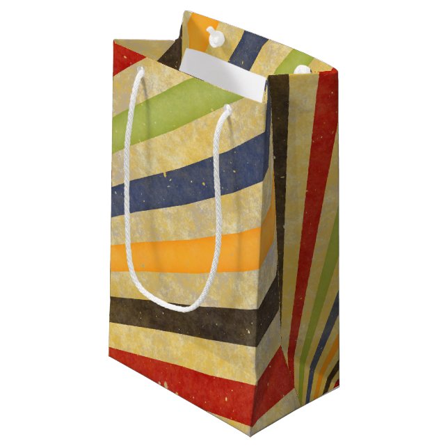 Pretty Retro Grunge Rays + your ideas Small Gift Bag (Front Angled)