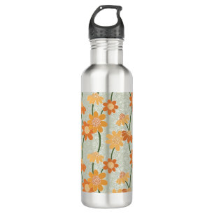 Pretty retro muted 1970s flowers 710 ml water bottle