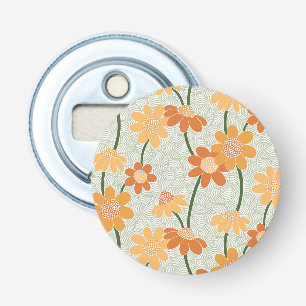 Pretty retro muted 1970s Flowers Bottle Opener