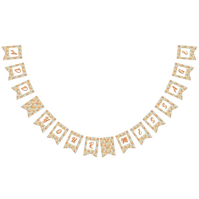 Pretty retro muted 1970s flowers bunting  (All)