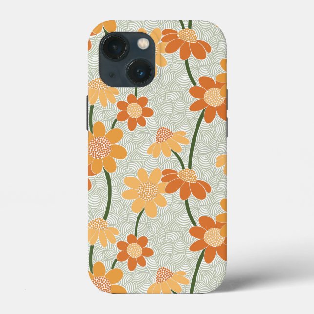 Pretty retro muted 1970s flowers Case-Mate iPhone case (Back)