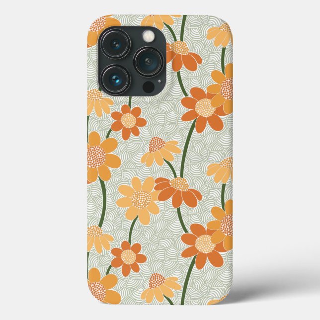 Pretty retro muted 1970s flowers Case-Mate iPhone case (Back)