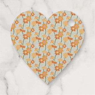 Pretty retro muted 1970s flowers favour tags