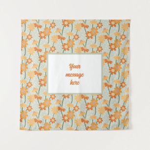 Pretty retro muted 1970s flowers tapestry