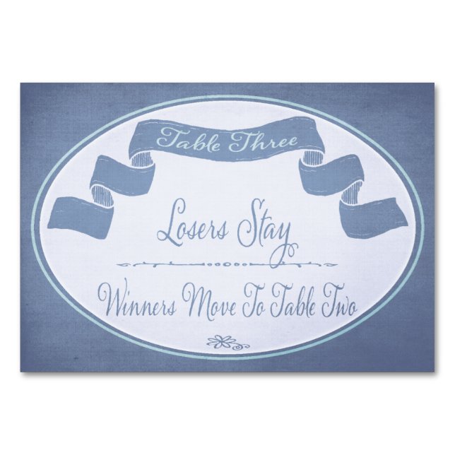 Pretty Ribbon Bunco Table Card #3 (Front)