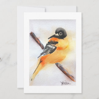 Pretty Robin Watercolor Christmas Invitation