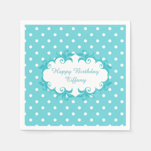 Pretty Robins Egg Blue Polka Dot Paper Napkins