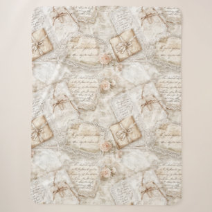 Pretty Romantic Love Letters Blush Roses Sherpa Blanket