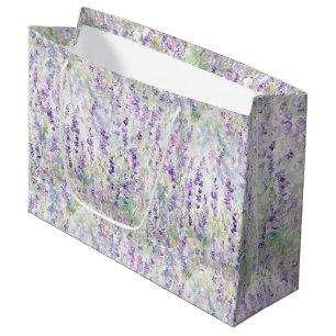 Pretty Romantic Purple Flowers Bridal Shower Large Gift Bag