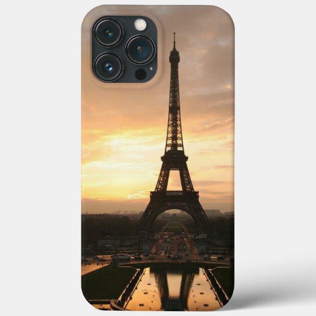 Pretty Romantic Sunset Eiffel Tower Paris France Case-Mate iPhone Case (Back)