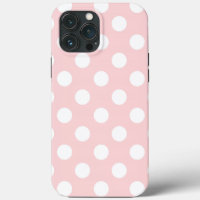 Pretty Rose Colour with Big White Polka Dots