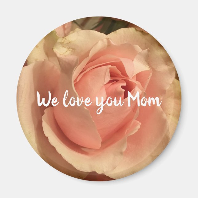 Pretty Rose Flower Peach Garden For Mum Magnet (Front)