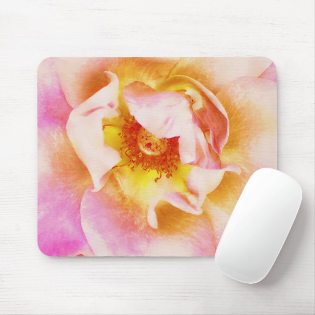 Pretty Rose Gold and Pink Up Close Mouse Pad (With Mouse)