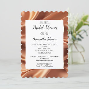 Pretty Rose Gold Faux Satin Bridal Shower Invitation