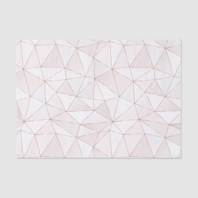 Pretty Rose Gold Foil Geometric Pattern Tissue Paper (Front)