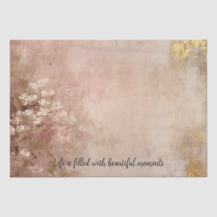 Pretty Rose Gold Paint Floral Tissue Paper