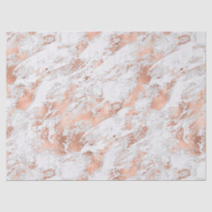 Pretty Rose Gold White Glitzy Marble   Tissue Paper