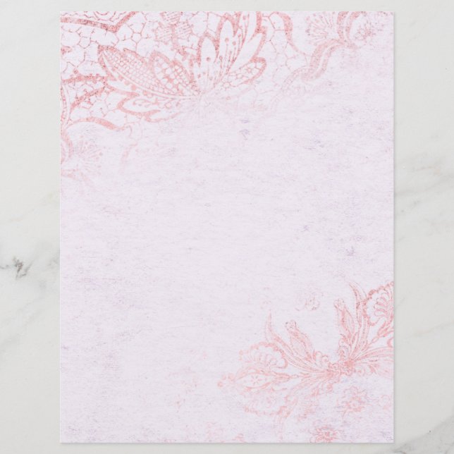 Pretty Rose Pink and Foil Effect Paper (Front)