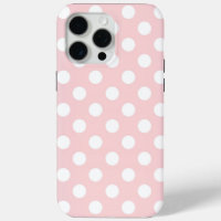 Pretty rose quartz color with white polka dots