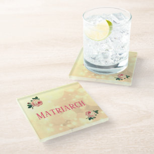 Pretty Roses Matriarch Mother Glass Coaster
