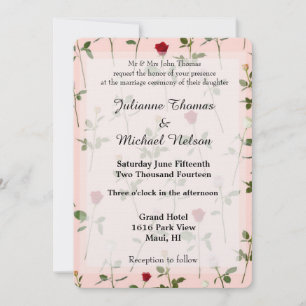 Pretty Roses Wedding Invitation