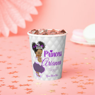 Pretty Royal African Princess Elegant Monogram Paper Cups