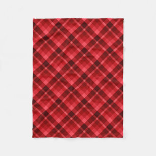 Pretty Ruby Red Plaid Pattern Small Fleece Blanket