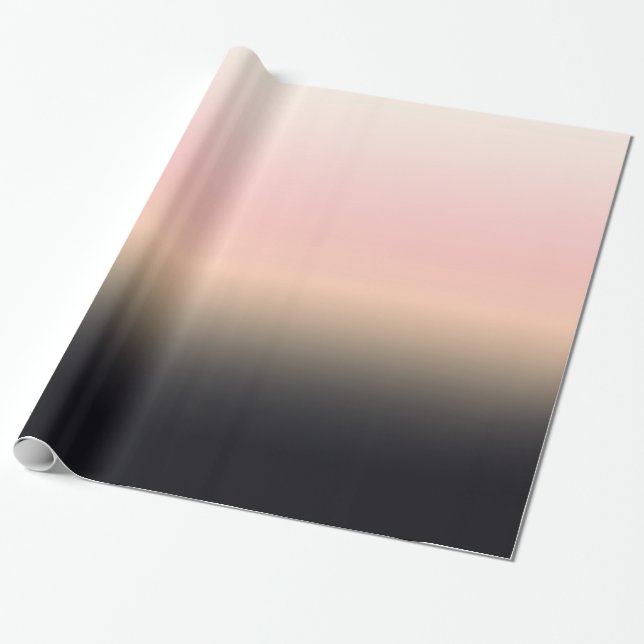 Pretty Rusted Black to Pink Gradient Ombre Wrapping Paper (Unrolled)