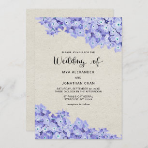 Pretty Rustic Floral Wedding Invitation