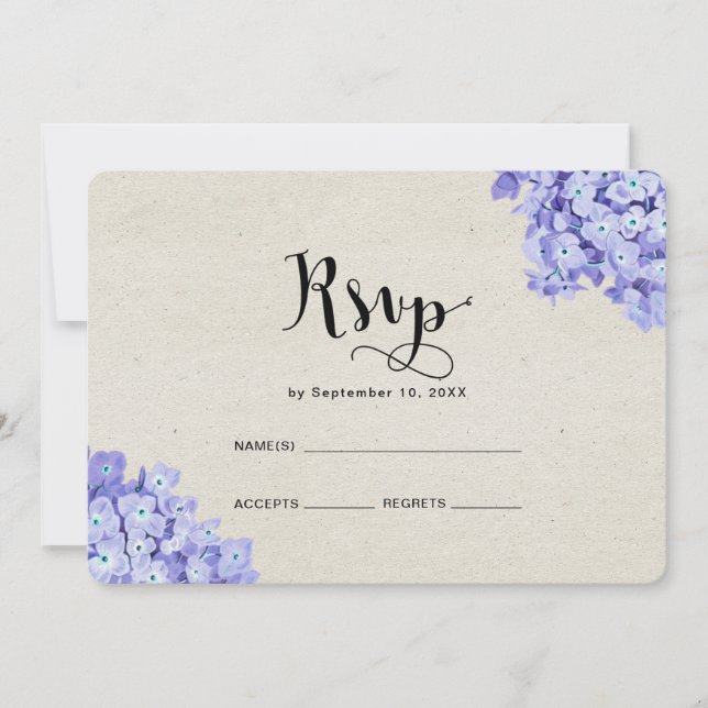 Pretty Rustic Floral Wedding Rsvp Invitation (Front)