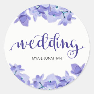 Pretty Rustic Floral Wedding Sticker