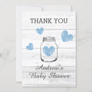 Pretty rustic wood baby shower party thank you card