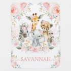 Pretty Safari Jungle Animals Pink Gold Floral Girl